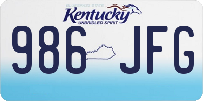 KY license plate 986JFG