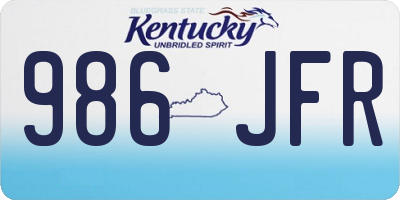 KY license plate 986JFR