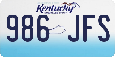 KY license plate 986JFS