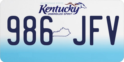 KY license plate 986JFV