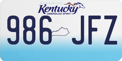 KY license plate 986JFZ