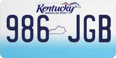 KY license plate 986JGB