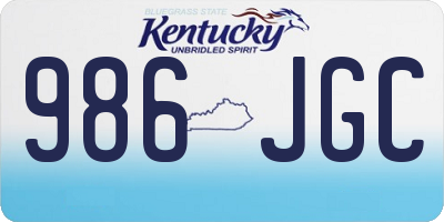 KY license plate 986JGC