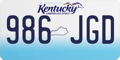 KY license plate 986JGD