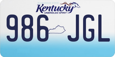 KY license plate 986JGL