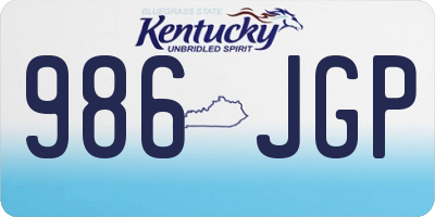 KY license plate 986JGP