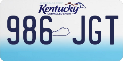 KY license plate 986JGT