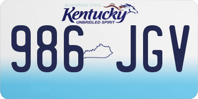 KY license plate 986JGV