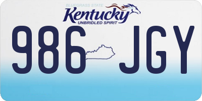 KY license plate 986JGY