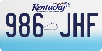 KY license plate 986JHF