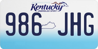 KY license plate 986JHG