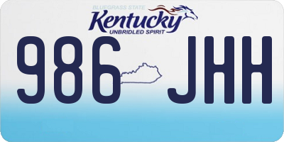 KY license plate 986JHH