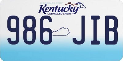 KY license plate 986JIB