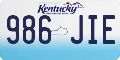 KY license plate 986JIE