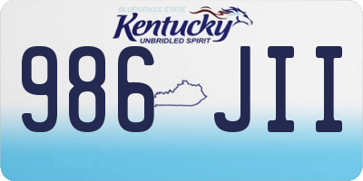 KY license plate 986JII