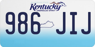 KY license plate 986JIJ