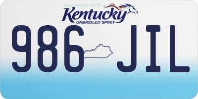 KY license plate 986JIL