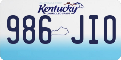 KY license plate 986JIO