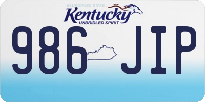 KY license plate 986JIP