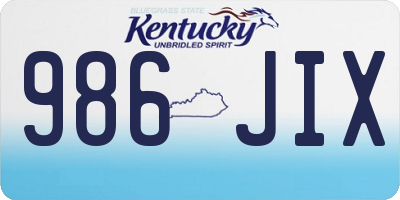 KY license plate 986JIX