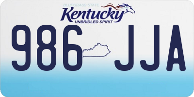 KY license plate 986JJA