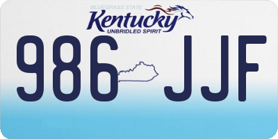 KY license plate 986JJF