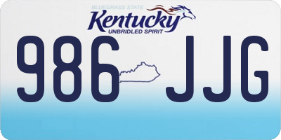 KY license plate 986JJG