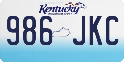KY license plate 986JKC