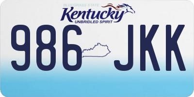 KY license plate 986JKK