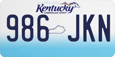 KY license plate 986JKN