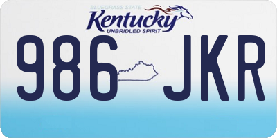 KY license plate 986JKR