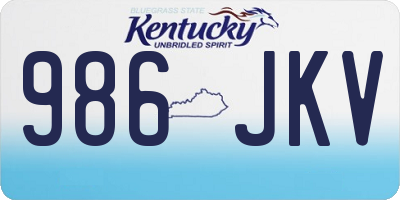 KY license plate 986JKV
