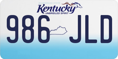 KY license plate 986JLD