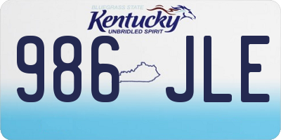 KY license plate 986JLE