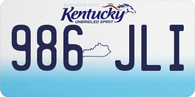 KY license plate 986JLI