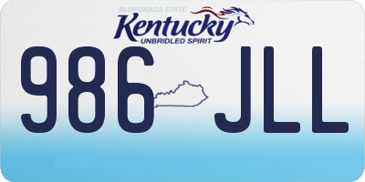 KY license plate 986JLL