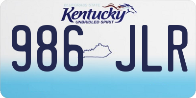 KY license plate 986JLR