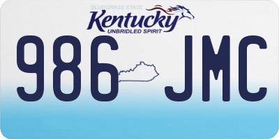 KY license plate 986JMC