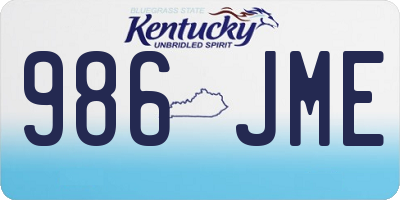 KY license plate 986JME