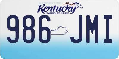 KY license plate 986JMI