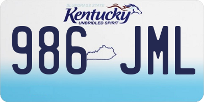 KY license plate 986JML