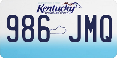 KY license plate 986JMQ