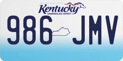 KY license plate 986JMV