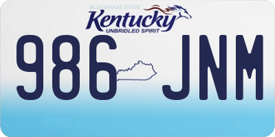 KY license plate 986JNM