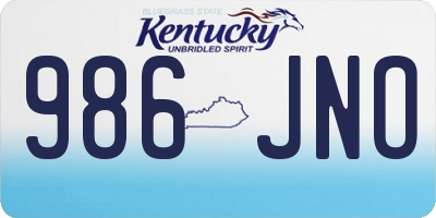 KY license plate 986JNO