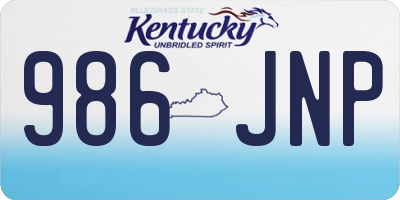 KY license plate 986JNP
