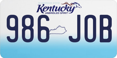 KY license plate 986JOB