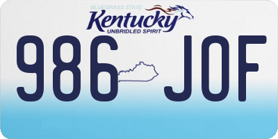 KY license plate 986JOF