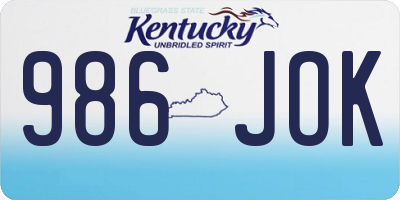 KY license plate 986JOK