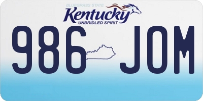KY license plate 986JOM
